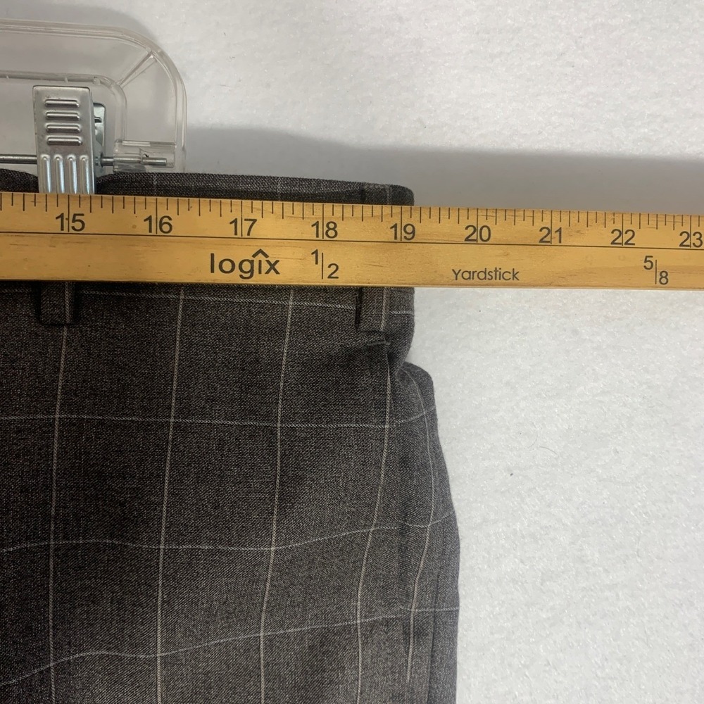 Zanella Todd Super 130s Wool Dress Pants 40x30 Gray Pleated Windowpane Italy - Picture 9 of 15